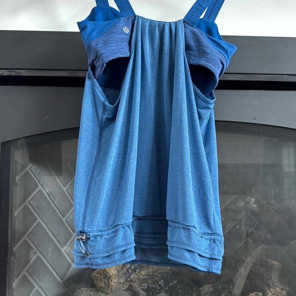 Lululemon Athletica Blue Pleated Bustier Tank Top - Picture 7 of 8